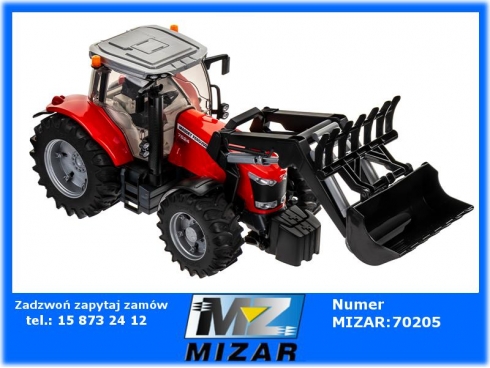 Traktor Massey Ferguson 7624 + ładowacz czołowy z chwytakiem Bruder 03046 03333-58176