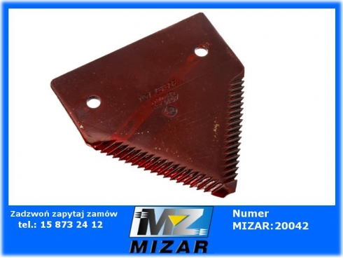 Nożyk nóż kosy ząbkowany 84x76x2,7mm fi 5,5mm AGV Parts John Deere New Holland 80365110 525365110-58147