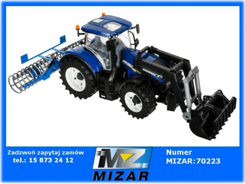 Ciągnik New Holland T7.315 1:16 z ładowaczem + Wał Lemken Variopack K Bruder 03121 02222-58257