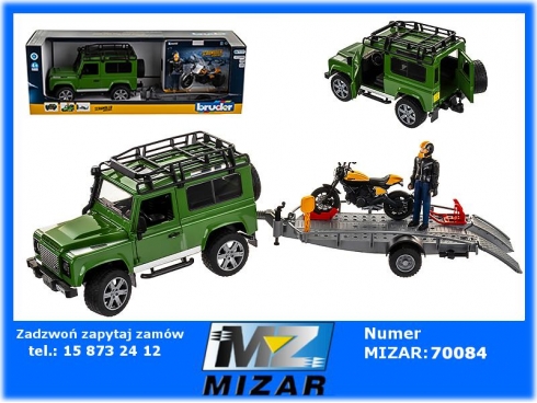 Land Rover Defender Przyczepa z motocyklem Bruder-58394