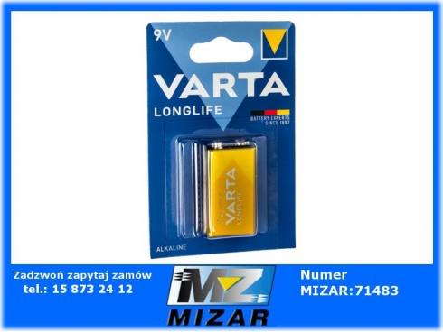 Bateria alkaiczna Varta 9V Longlife 6LR61 R9-58448