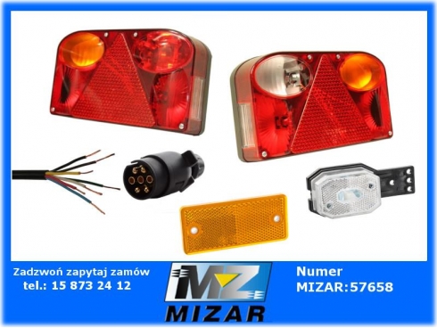 Lampy lampa zestaw oświetlenia przyczep lawet 12V 24V 8m-58688