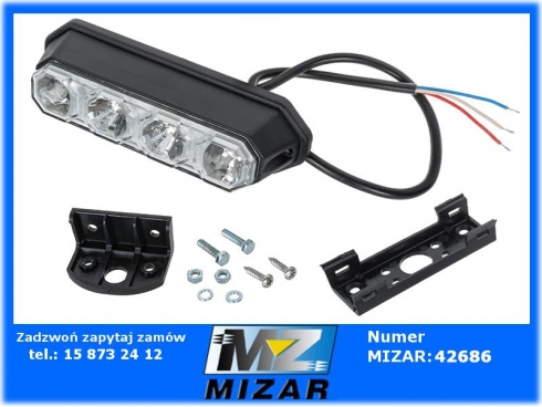 Lampa ostrzegawcza pomarańczowa LED 12V 24V do ciągników i maszyn Horpol-59109