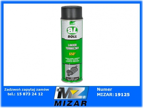 LAKIER ŻAROODPORNY TERMICZNY CZARNY 650°C SPRAY 500ml BOLL-59195