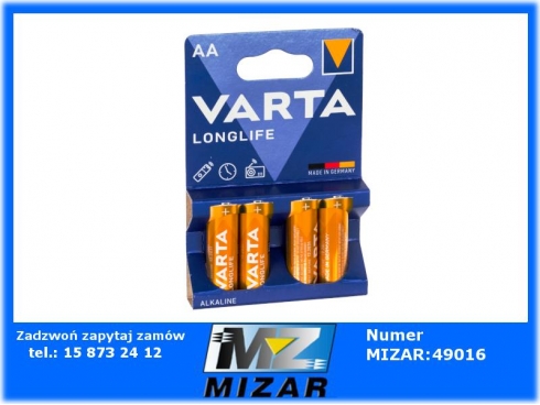 Bateria alkaliczna LR6 AA Varta Longlife 4 sztuki-59274