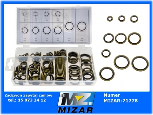 Zestaw podkładek metalowo-gumowych M6-M24 150szt Geko G03606-59495