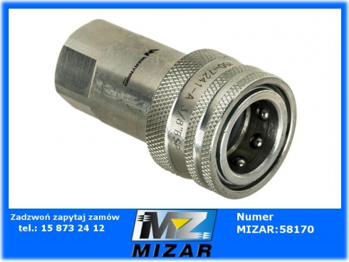 Szybkozłącze hydrauliczne gniazdo 3/8" BSP gwint wewnętrzny ISO 7241-A Waryński-59651