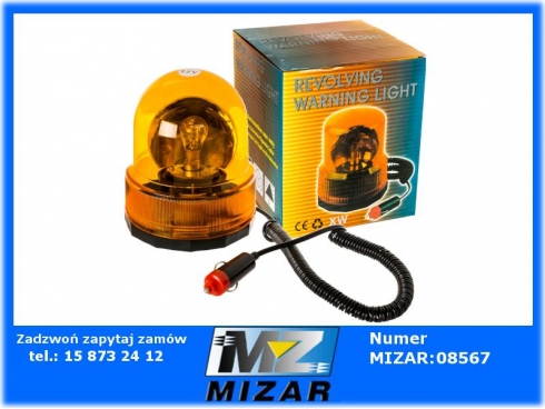 Lampa ostrzegawcza kogut 12V na żarówkę z magnesem-59843