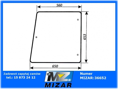 Szyba boczna L/P Zetor 10245 12245 16245 84368061 84.368.061-60249