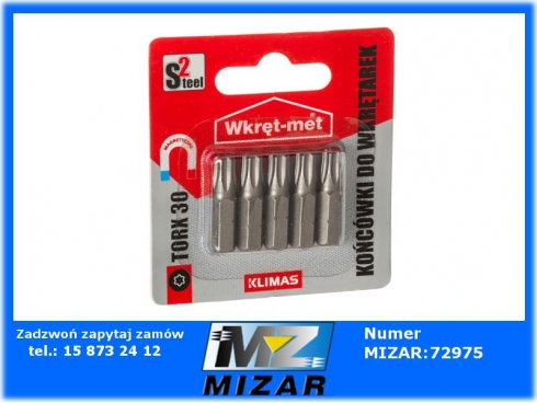 Końcówki wkrętakowe TORX 30 T30 5szt. TX-30S2 Wkręt-Met-60391