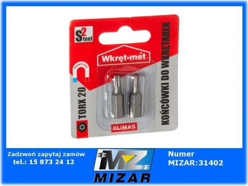 Końcówki wkrętakowe TORX 20 T20 2szt. TX-20S2 Wkręt-Met-60386