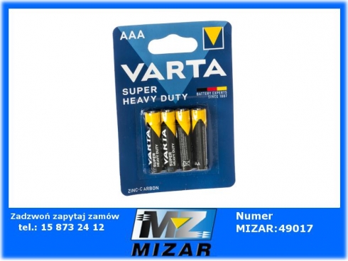 Bateria węglowa R03P AAA Varta Superlife 4szt.-60320