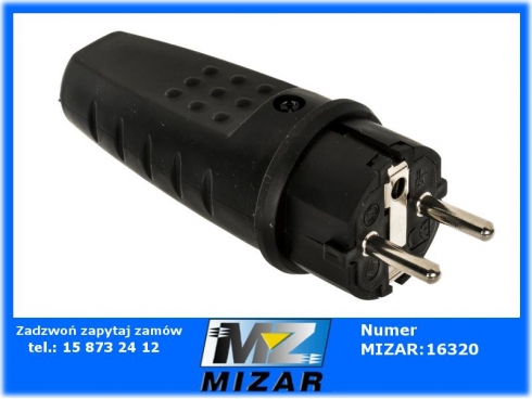 Wtyczka 230V +Z 16A IP-44 guma-60516