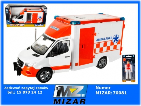 Karetka z figurką ratownika Bruder Ambulans Mercedes Sprinter 02676-60884