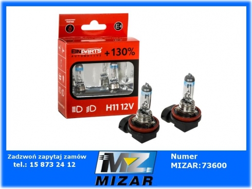 Żarówka H11 12V 55W +130% EINPARTS-61051