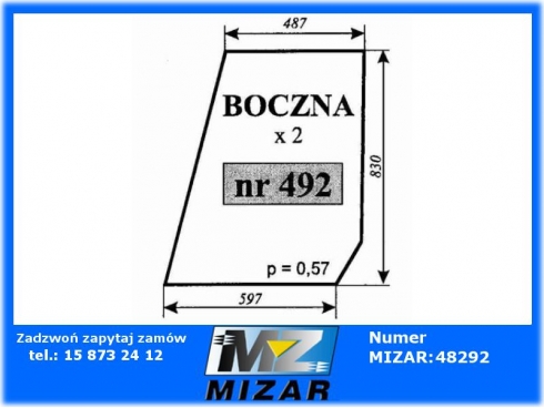 Szyba boczna T-25 Sokółka-61226