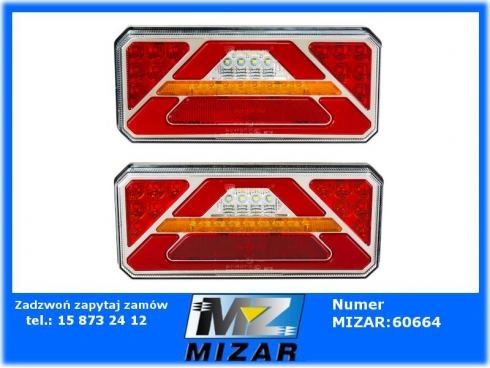 Lampy zespolone Led 12V 24V z trójkatem 6 funkcji kpl.-61409