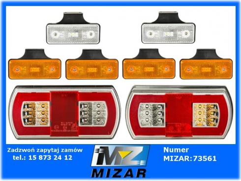 Lampa tylna neon obrysowa LED 12V 24V komplet 8szt przyczepka przyczepa laweta-61744