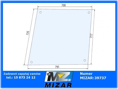 Szyba drzwi górna Fiat Sovema 466 566 666 2024852 71959304-61735