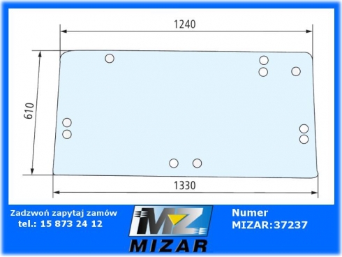 Szyba tylna Case Magnum 7110 7120 7130 7140 1340198C1-61733