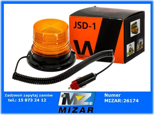 Lampa ostrzegawcza kogut LED 12V mały z magnesem-61753