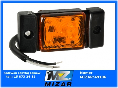 Lampa obrysówka przednia 3 LED 12V 24V pomarańczowa Horpol-61893