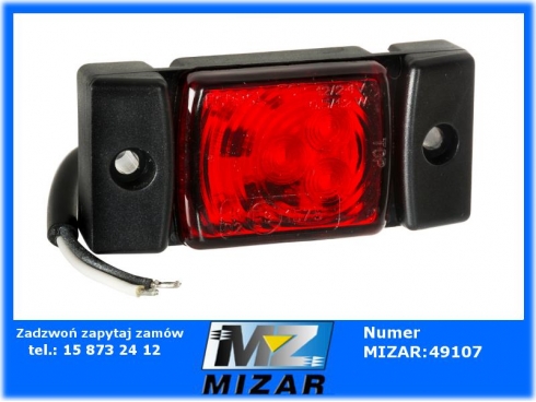 Lampa obrysówka przednia 3 LED 12V 24V czerwona Horpol -61894