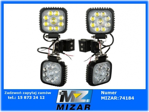 Zestaw lampa roboczych 36 LED 108W 3600lm 12V 24V z uchwytem bocznym 2szt Prawa Lewa Case New Holland Zetor Deutz Valtra