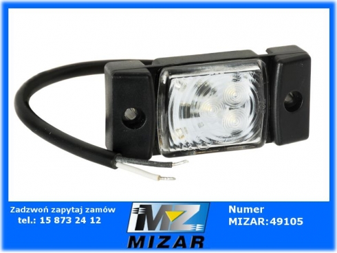 Lampa obrysówka przednia 3 LED 12V 24V biała Horpol-61892