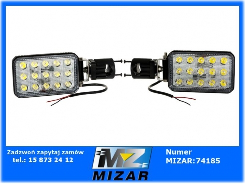 Zestaw lampa roboczych 30 LED 90W 2100 lm 12V 24V z uchwytem bocznym 2szt Case New Holland Zetor Deutz Valtra-61823