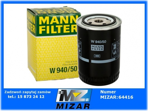 Filtr oleju Mann W 940/50 1.9TDI Audi VW Passat B5 028 115 561 G-61820