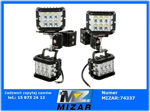 Lampa robocza 48 LED CREE 108W uchwyt boczny 2szt prawa lewa New Holland Atlas JCB Merlo Manitou Case Komplet Zetor komp