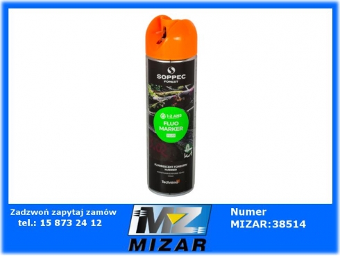 Lakier spray marker znacznik drzew pomarańczowy fluorescencyjny 500ml Soppec Fluo-62013