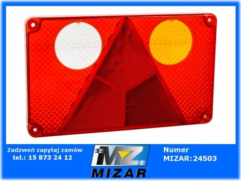 Klosz lampy zespolnej prawy W21P z obrysem cofania WAS-62541