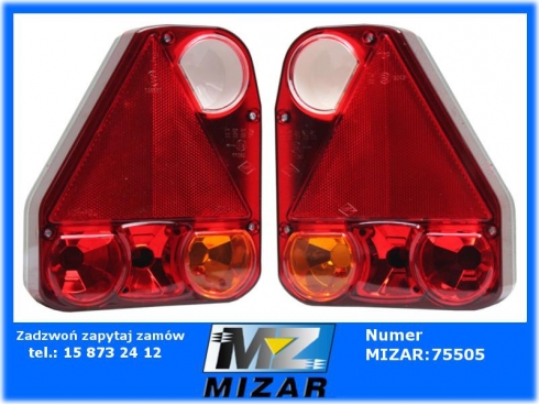 Lampy tylne narożne lewa prawa zespolona żarówkowa 12V 24V Horpol-62596