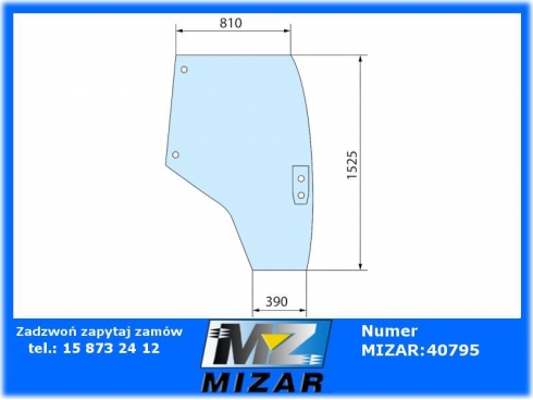 Szyba drzwi prawa Massey Ferguson 5608 5609 5610 4353956M2-62784