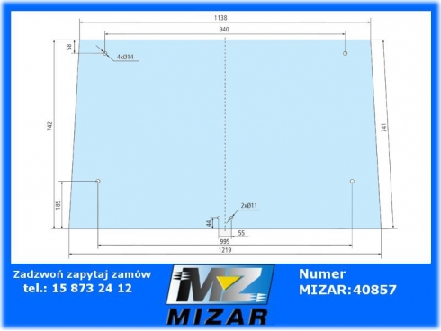 Szyba tylna Renault RS 61-12 61-14 68-12 68-14 7700007529-62759