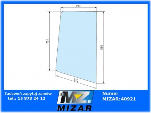 Szyba drzwi górna L/P zielona Renault 891 891S 7700669198-62728