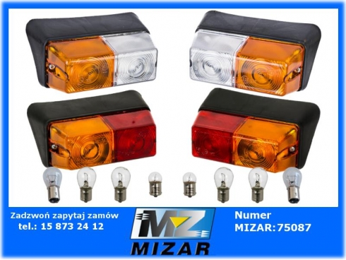 Lampy T-25 zestaw lamp przód tył plastik + żarówki-62703