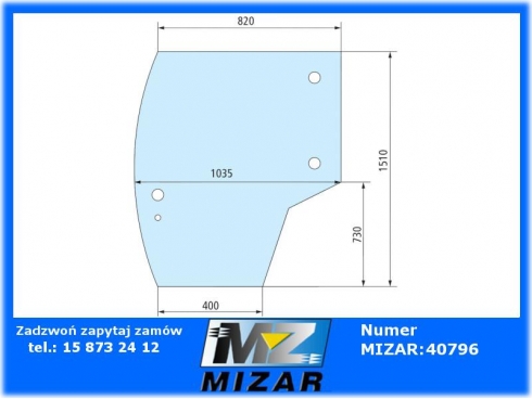 Szyba drzwi lewa przyciemniana Massey Ferguson 4353783M1-62782