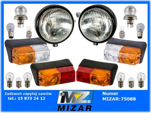 Lampy T-25 zestaw lamp przód tył bok + żarówki-62708