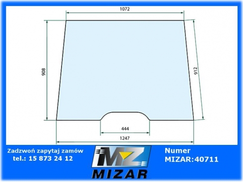 Szyba przednia stała przyciemniana Massey Ferguson 4215 4220 4225 4235 4245 4255 4260 4270 4315 4320 4325 4335 4345 435