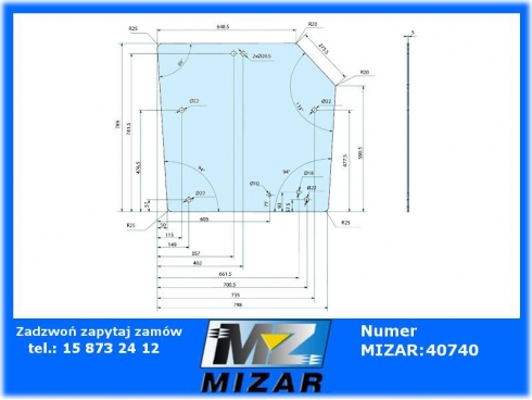 Szyba tylna przyciemniana Massey Ferguson 4215 4220 4225 4235 4245 4255 4260 4270 4315 4320 4325 4335 4345 4355 3806581M