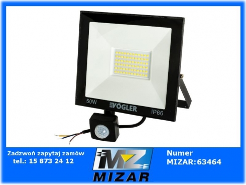 Naświetlacz halogen lampa LED 50W z czujnikiem ruchu 4500lm IP66-62829