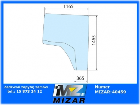 Szyba drzwi prawa stała John Deere 8100 8110 8200 R208587 R124665-63176