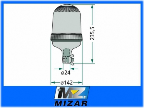 LAMPA OSTRZEGAWCZA OBROTOWA 24V NA UCHWYT GRANIT-6318