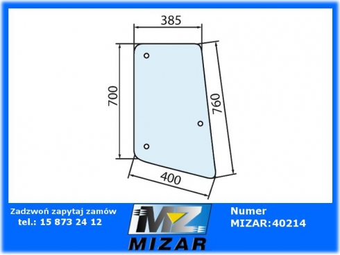Szyba boczna L John Deere nowa wersja L171976-63291