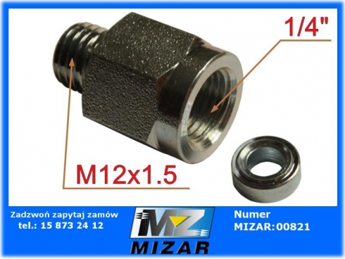 Złącze manometryczne 1/4" z gw. zew. M12x1,5 6L-63215