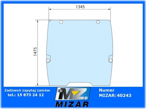 Szyba przednia panoramiczna stała John Deere 6105 AL212716-63245