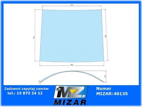 Szyba przednia górna prawa JD SG 2 od nr 071269 R50753 L30621-63499